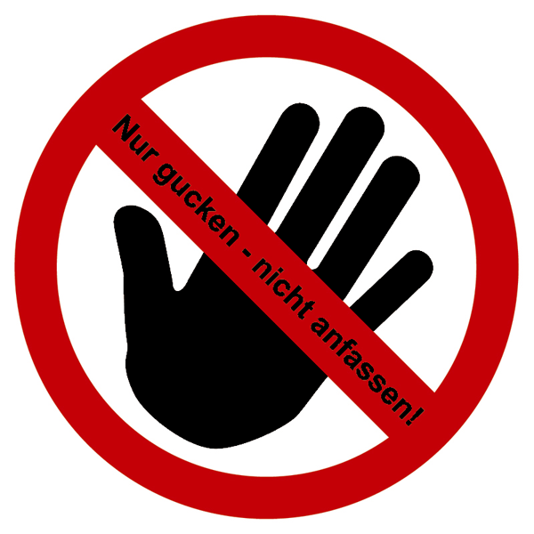 Aufkleber Nur gucken nicht anfassen